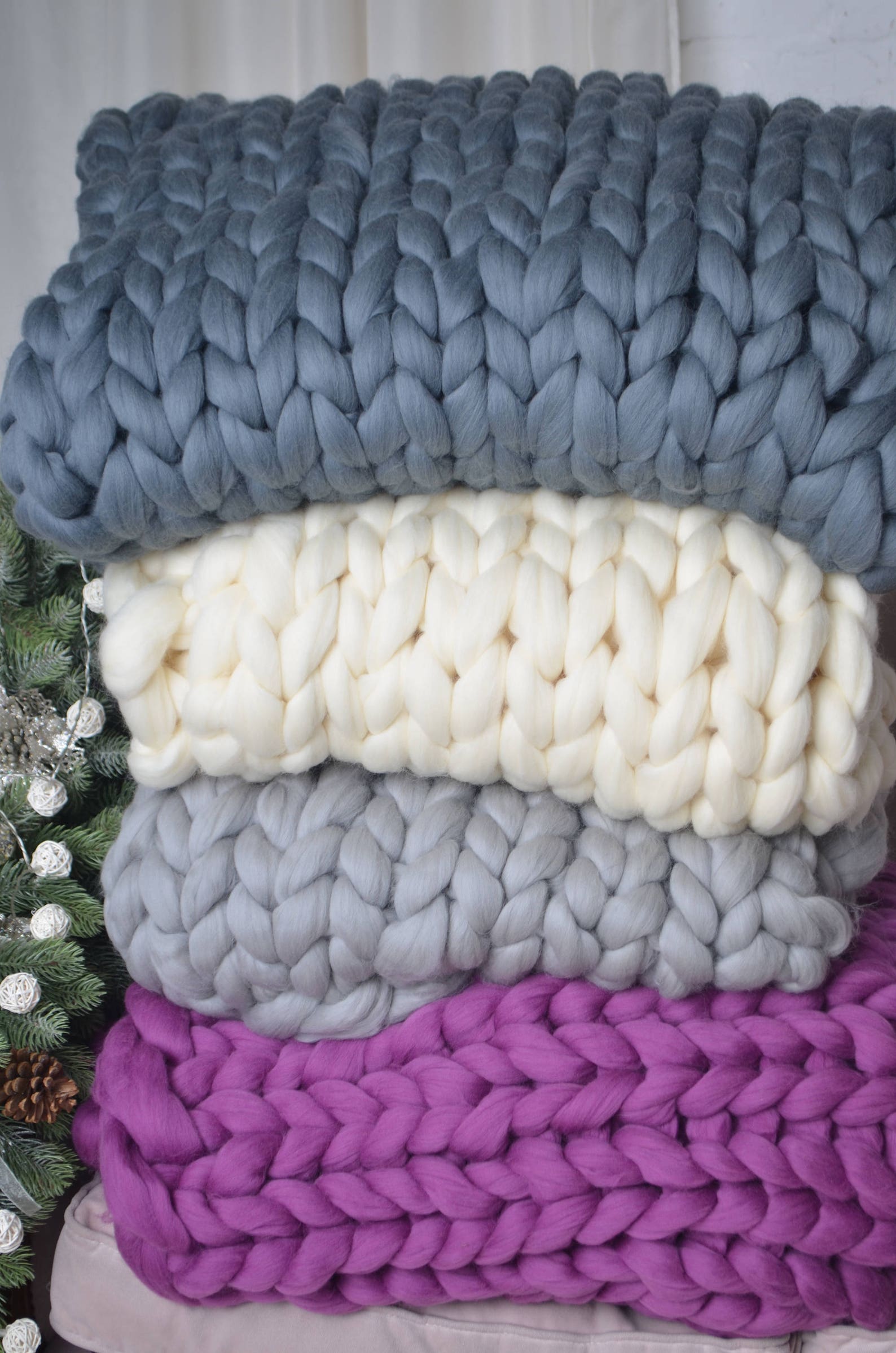 Сhunky Knit Blanket Big Knit Blanket Large Knit Blanket Etsy