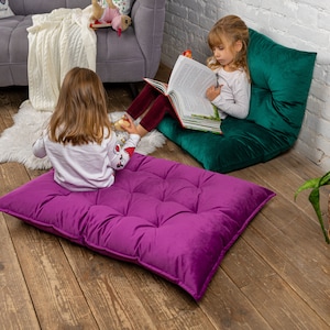 Reading nook floor cushion for kids, water repellent seat cushion, floor pillow, floor sofa, japanese floor futon, daybed cushion image 5