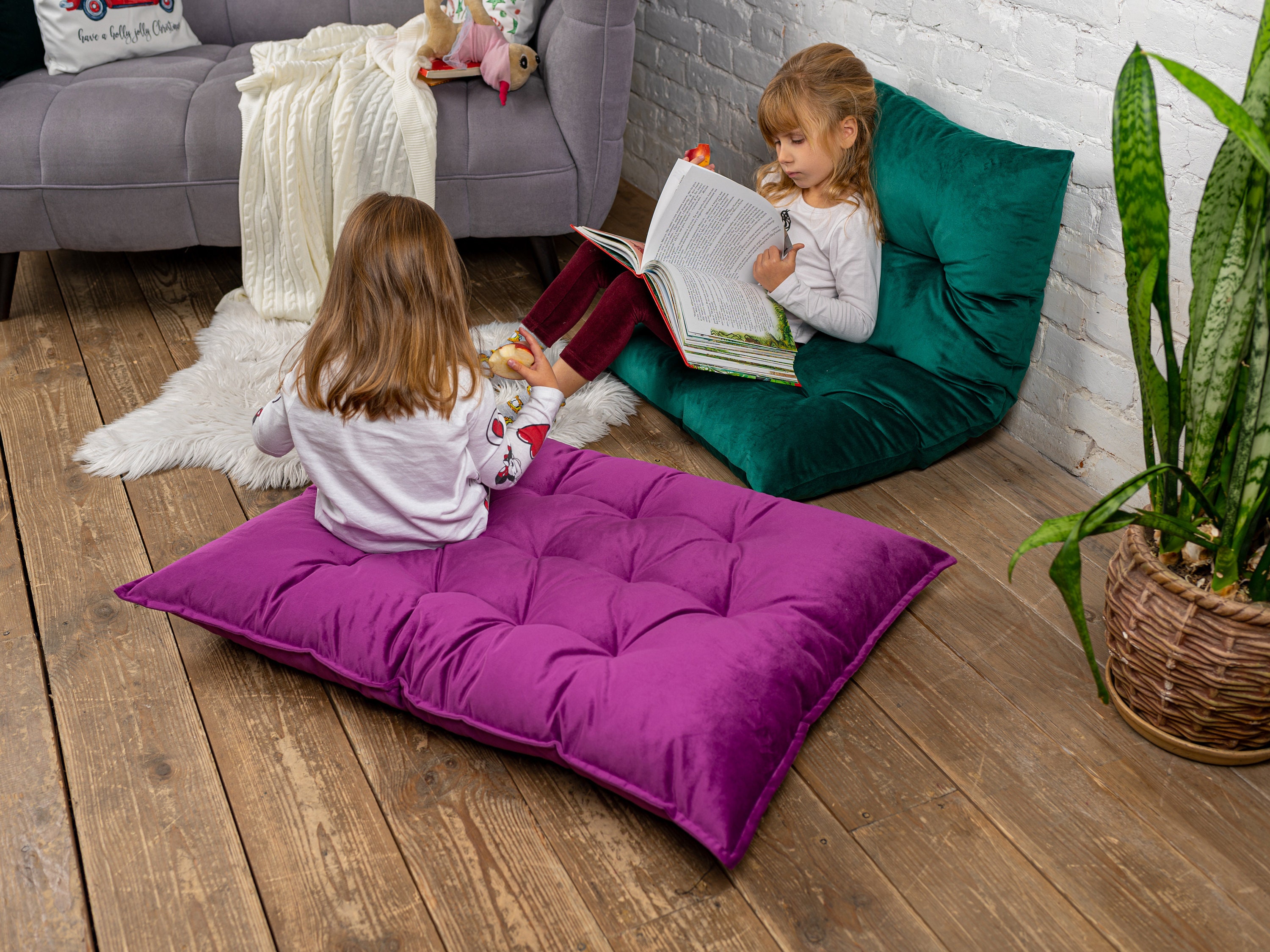 Reading Nook Floor Cushion for Kids, Water Repellent Seat Cushion