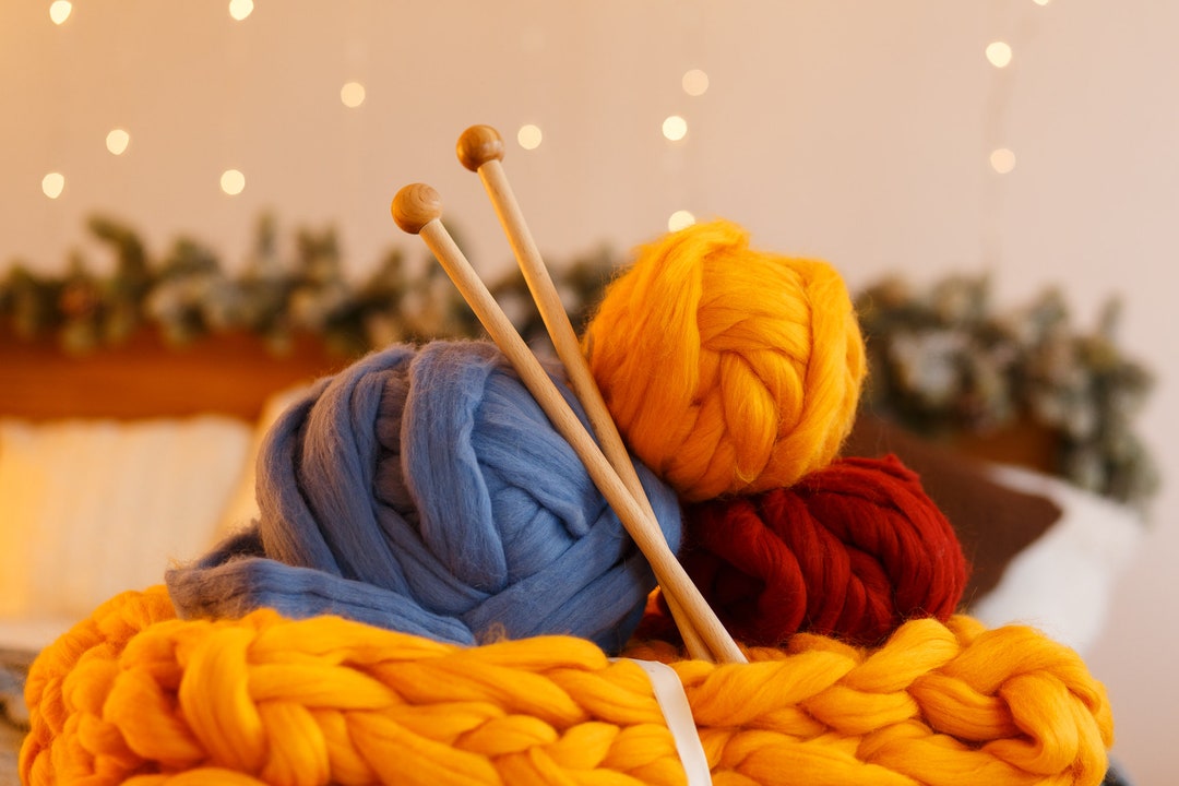 DIY Chunky Knit Blanket Kit DIY KNIT Kit Chunky Kit Giant Etsy