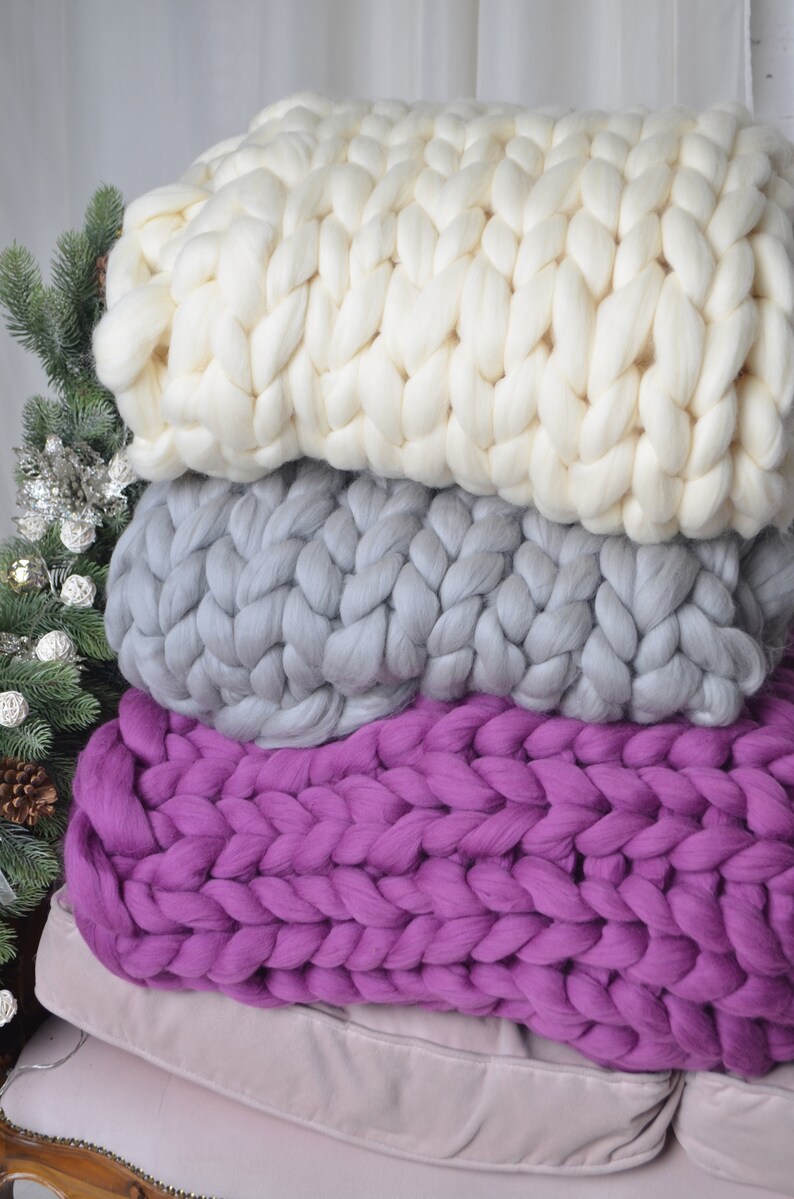 arm knit chunky blanket