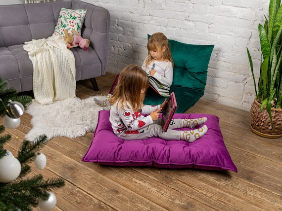 Cojín de suelo de tamaño personalizado para niños, almohada para sentarse  en el suelo grande y pequeño, cojín de asiento de terciopelo, cojín de  rincón de lectura, futón japonés -  México