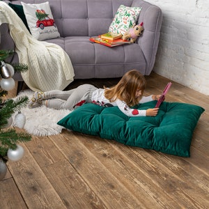 Super soft floor cushion for kids, water repellent floor pillow, montessori floor pad, japanese futon floor seating, kids floor pillow zdjęcie 10