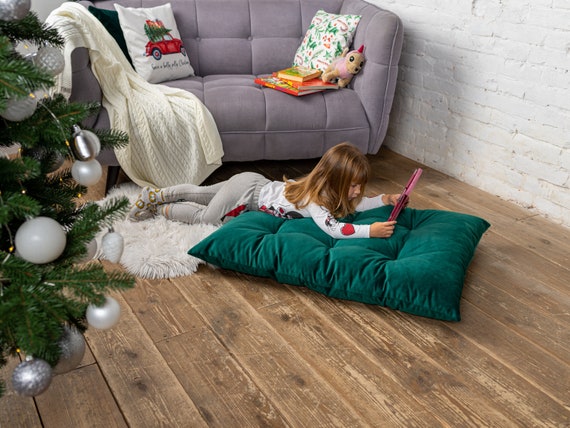 Reading Nook Floor Cushion for Kids, Water Repellent Velvet Floor Pillow  for Ikea Bed, Large and Small Floor Seating, Floor Sofa 