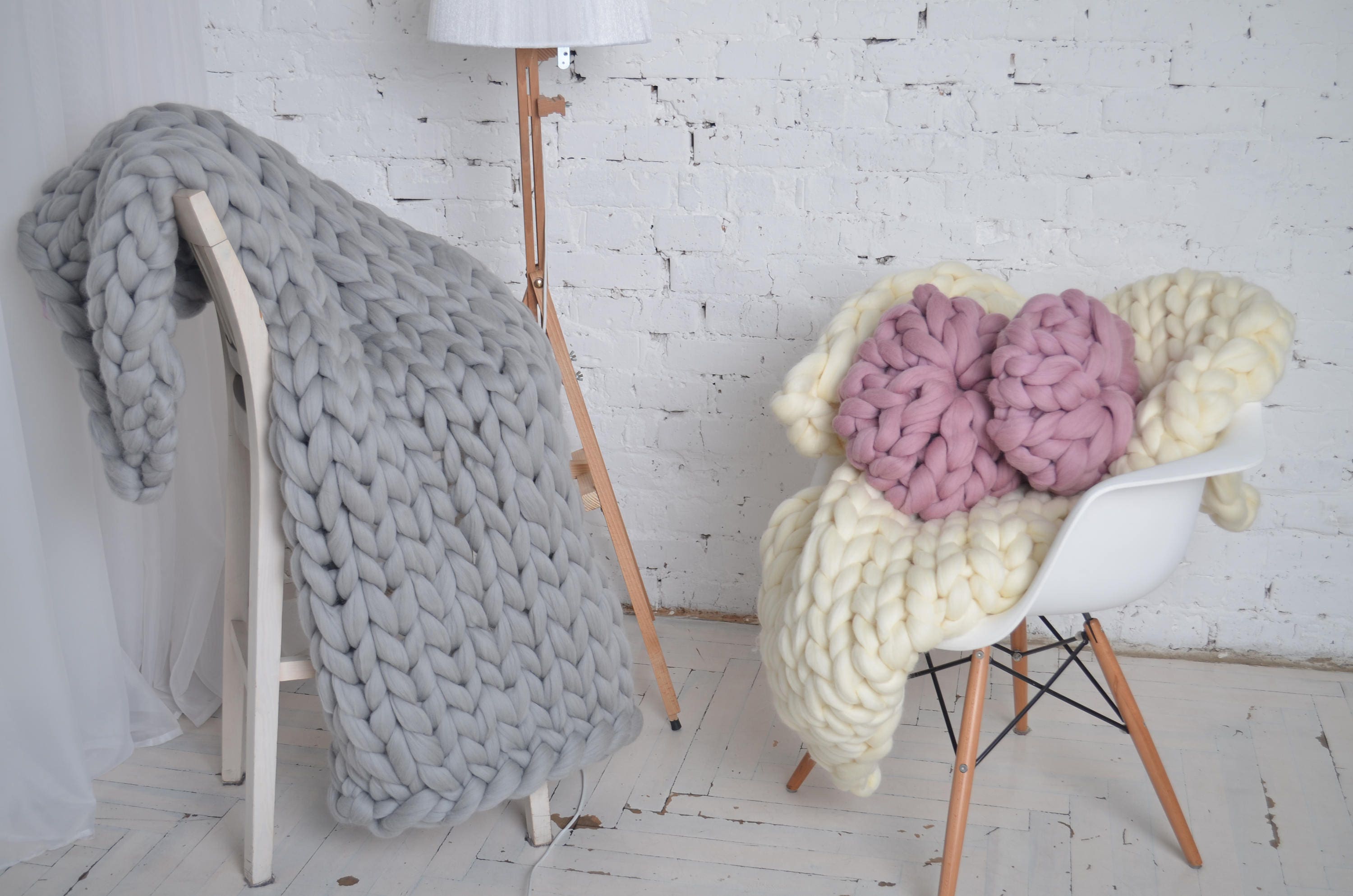 Сhunky Knit Blanket Big Knit Blanket Large Knit Blanket Etsy