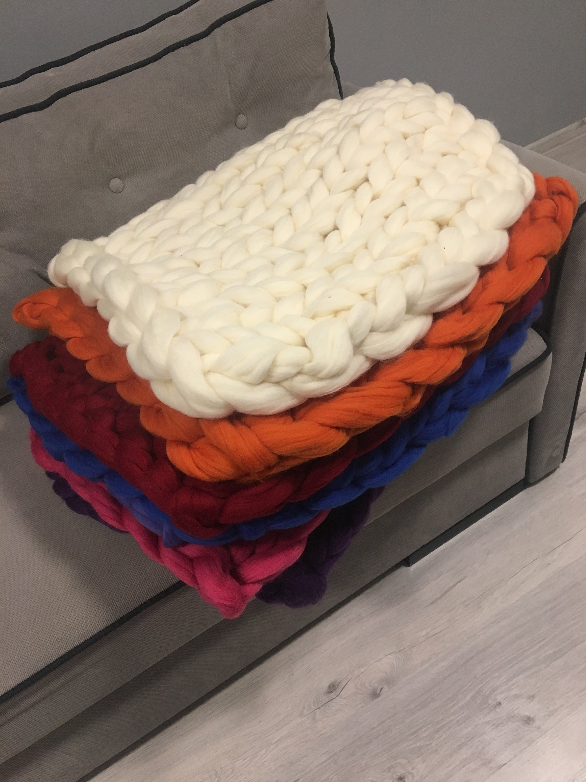 Chunky knit blanket READY TO SHIP baby blanket size 20x30 Etsy