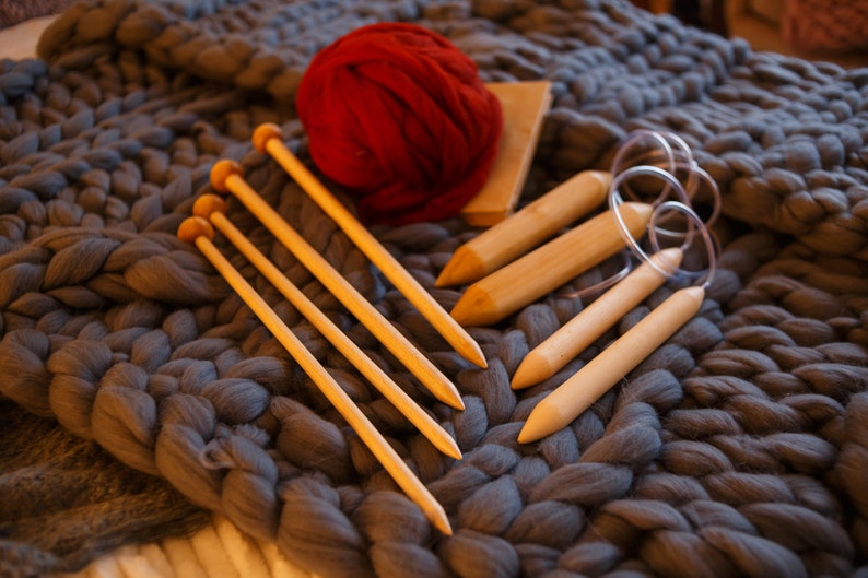 DIY Chunky Knit Blanket Kit DIY KNIT Kit Chunky Kit Giant Etsy