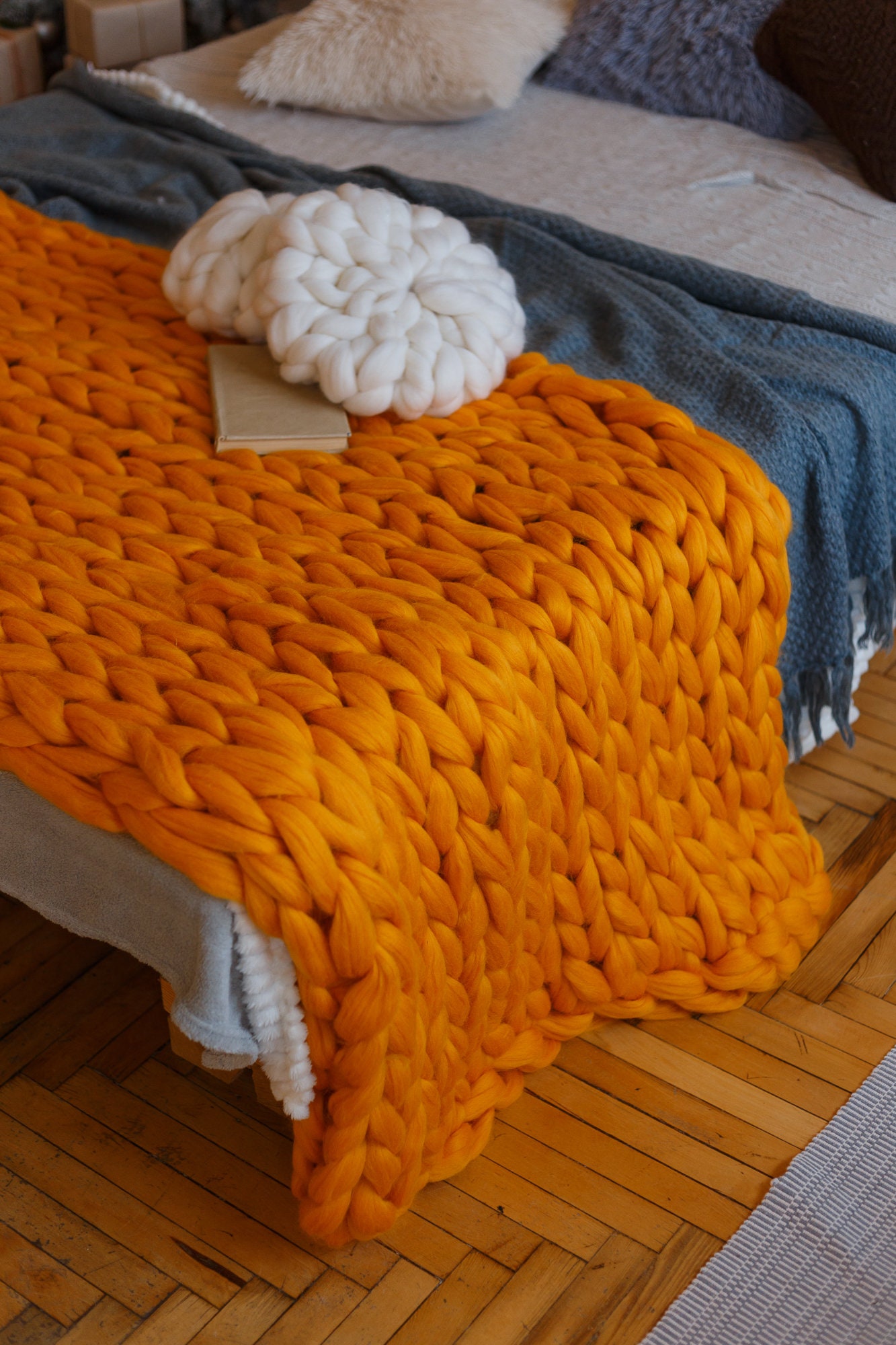 Chunky blanket chunky knit throw arm knit blanket giant Etsy
