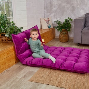 Cozy Custom Floor Cushion, Floor Pillow, Velvet Seat Cushion, Floor Couch, Floor Sofa, Reading Nook Cushion, Tufted Pillow, French Cushion image 9