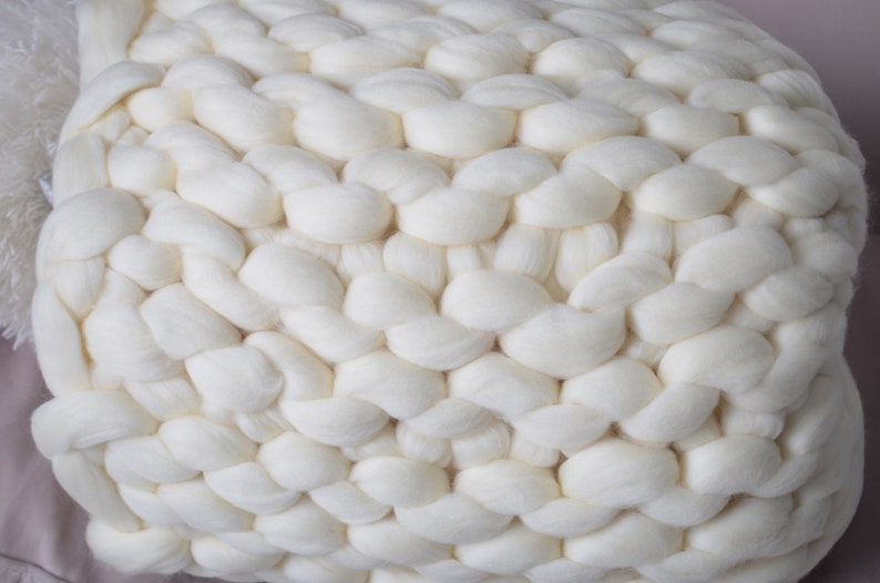 Chunky knit blanket merino chunky blanket giant yarn Etsy