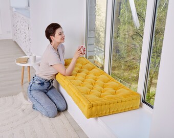 Reading Nook Meditation Cushion, French Floor Cushion, Floor
