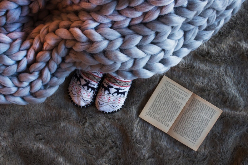 Arm Knit Blanket Chunky knit blanket Giant knit blanket Etsy