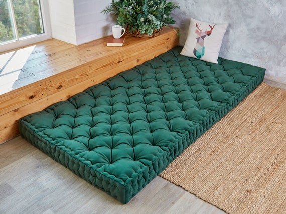 Tufted bench cushion, square floor cushion, custom pillow, floor couch, window seat cushion, floor seating, meditation cushion
