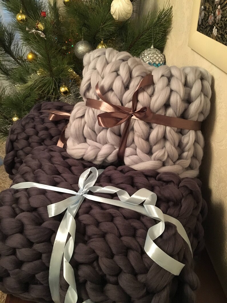 Chunky Knit Blanket Chunky Knit Throw Arm Knit Blanket Etsy