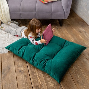 Super soft floor cushion for kids, water repellent floor pillow, montessori floor pad, japanese futon floor seating, kids floor pillow image 7