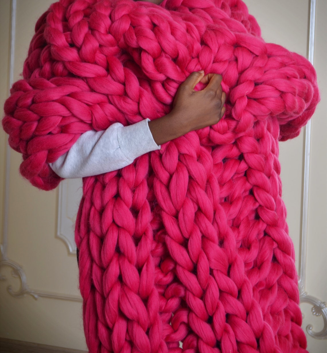 Super Giant Knit Blanket Chunky Knit Blanket Large Knit Etsy