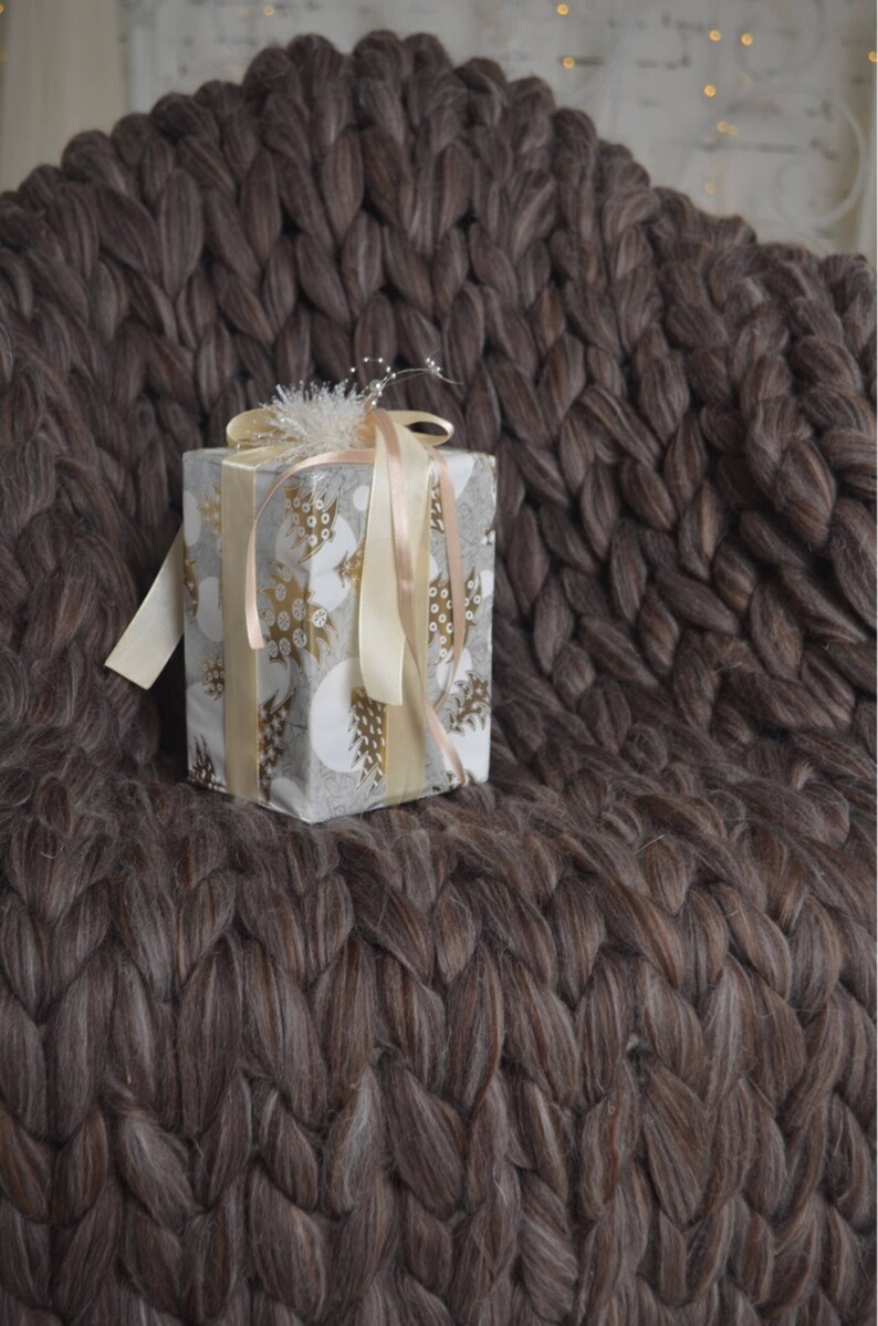 Chunky Knit Blanket Giant Yarn Blanket Chunky Wool Blanket Etsy