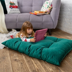 Super soft floor cushion for kids, water repellent floor pillow, montessori floor pad, japanese futon floor seating, kids floor pillow zdjęcie 3