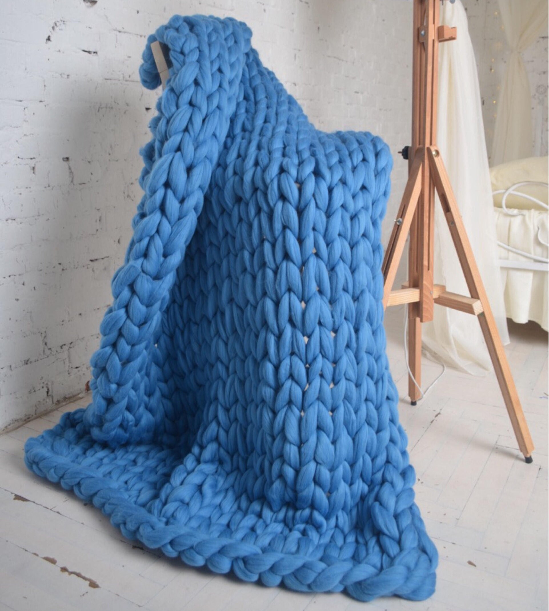 Super Giant Knit Blanket Chunky Knit Blanket Large Knit Etsy