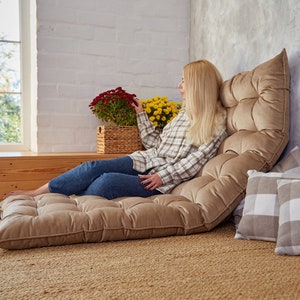 Bodenkissen Sitzsofa, Kissen nach Maß, Meditationskissen, Leseecke Kissen, Sitzkissen Samt, Bodencouch, großes Bodenkissen Bild 7