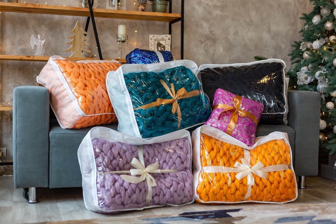 Giant Knit Blanket Super Chunky Blanket Chunky Knit Blanket Etsy