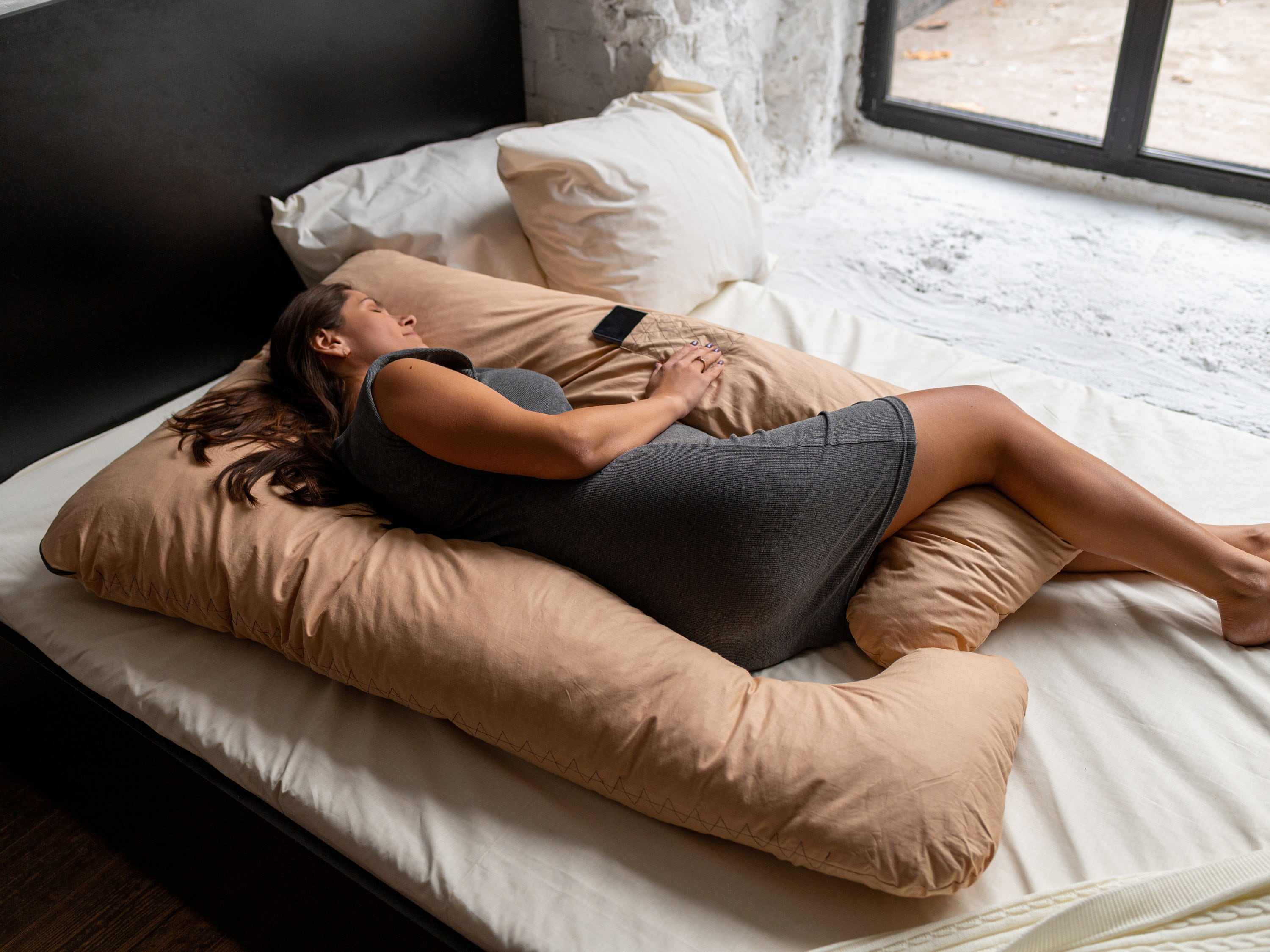 Elover U-förmiges Schwangerschaftskissen – Ganzkörper-Stützkissen Mit Samtbezug, 145 Cm, Für Rücken & Bauch