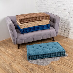 Soft floor cushion, floor pillow, bench cushion, custom pillow, floor sofa, window seat cushion, french cushion, tufted pillow image 10