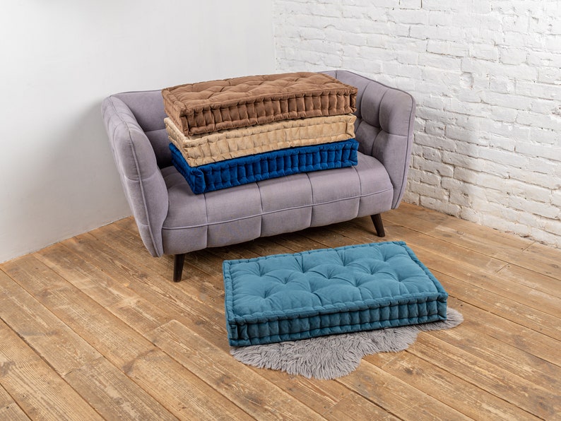 Soft floor cushion, floor pillow, bench cushion, custom pillow, floor sofa, window seat cushion, french cushion, tufted pillow image 10