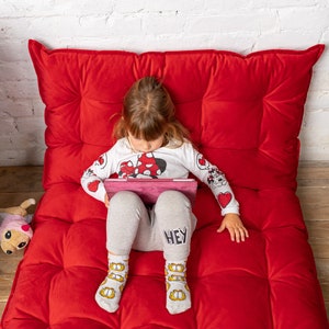 Reading nook floor cushion for kids, water repellent velvet floor pillow for ikea bed, large and small floor seating, floor sofa zdjęcie 5