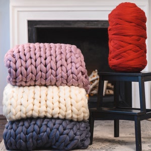 BIG SALE! Super chunky blanket, chunky knit blanket gray, chunky yarn blanket, merino wool blanket, large knit blanket, chunky knit throw