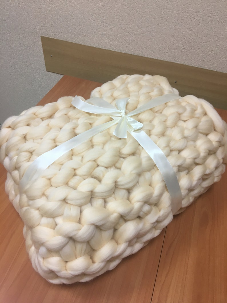 Chunky Knit Blanket Chunky Knit Throw Arm Knit Blanket Etsy