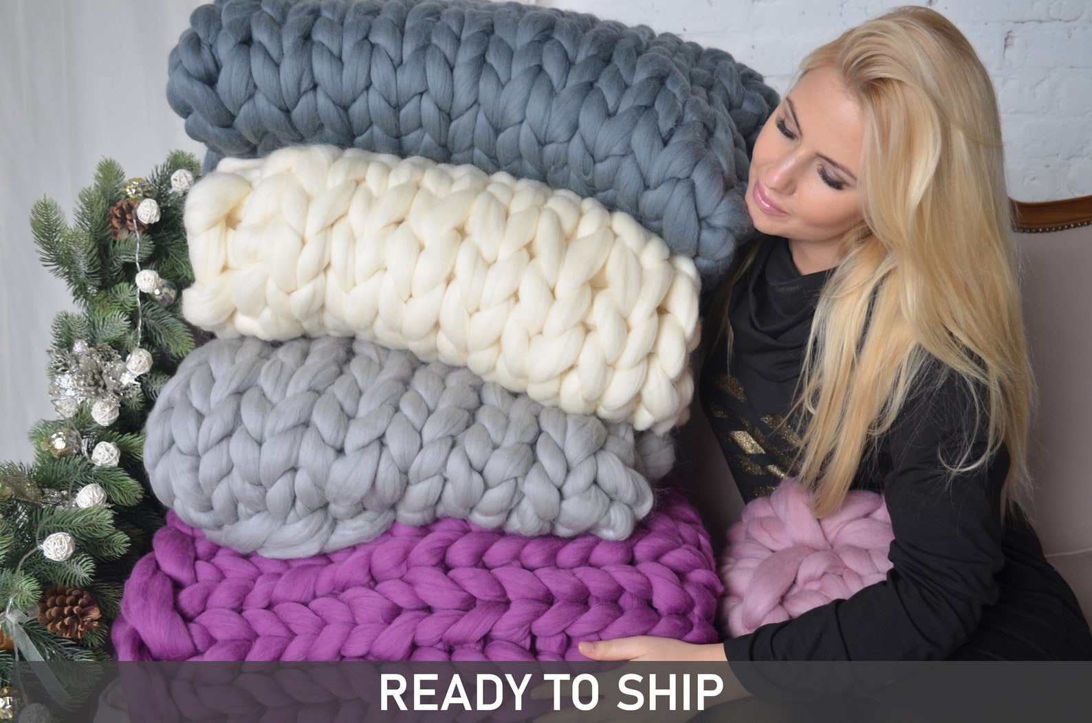 Chunky Knit Blanket Chunky Knit Throw Chunky Blanket Giant Etsy