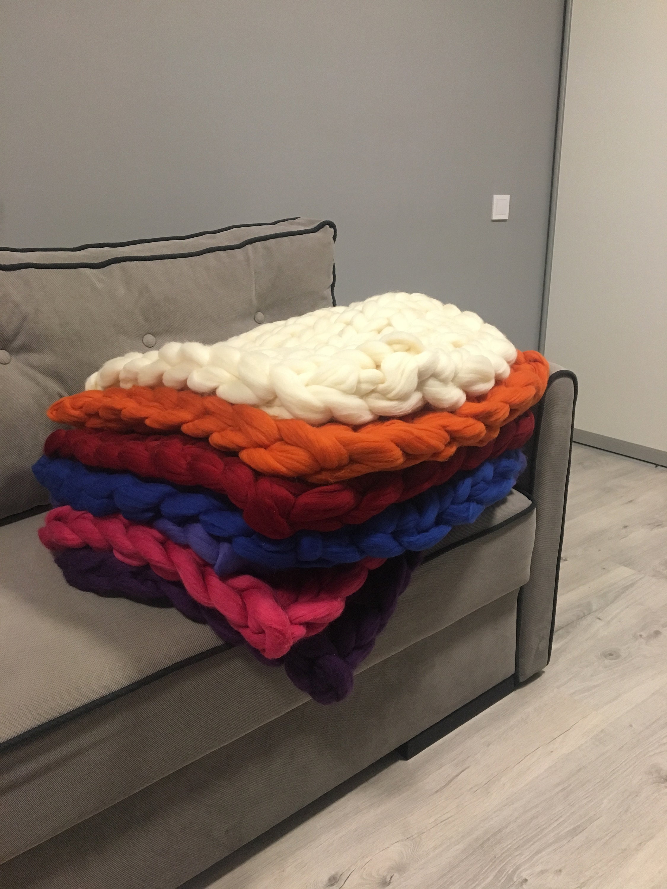 Chunky knit blanket READY TO SHIP baby blanket size 20x30 Etsy