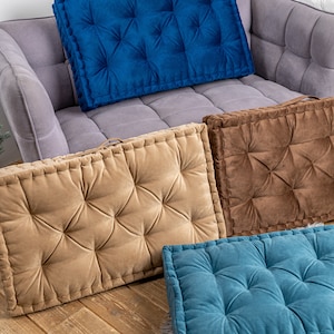 Soft floor cushion, floor pillow, bench cushion, custom pillow, floor sofa, window seat cushion, french cushion, tufted pillow image 6