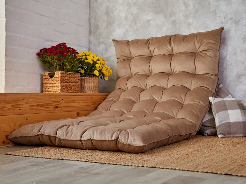 Floor cushion seating sofa, custom pillow, meditation cushion, reading nook cushion, velvet seat cushion, floor couch, large floor cushion zdjęcie 6