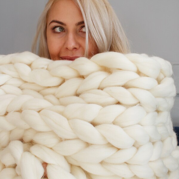 Giant Knit Blanket Etsy