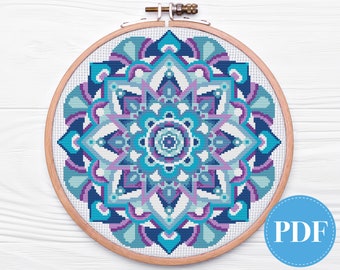 Mandala Winter cross stitch pattern - instant download PDF