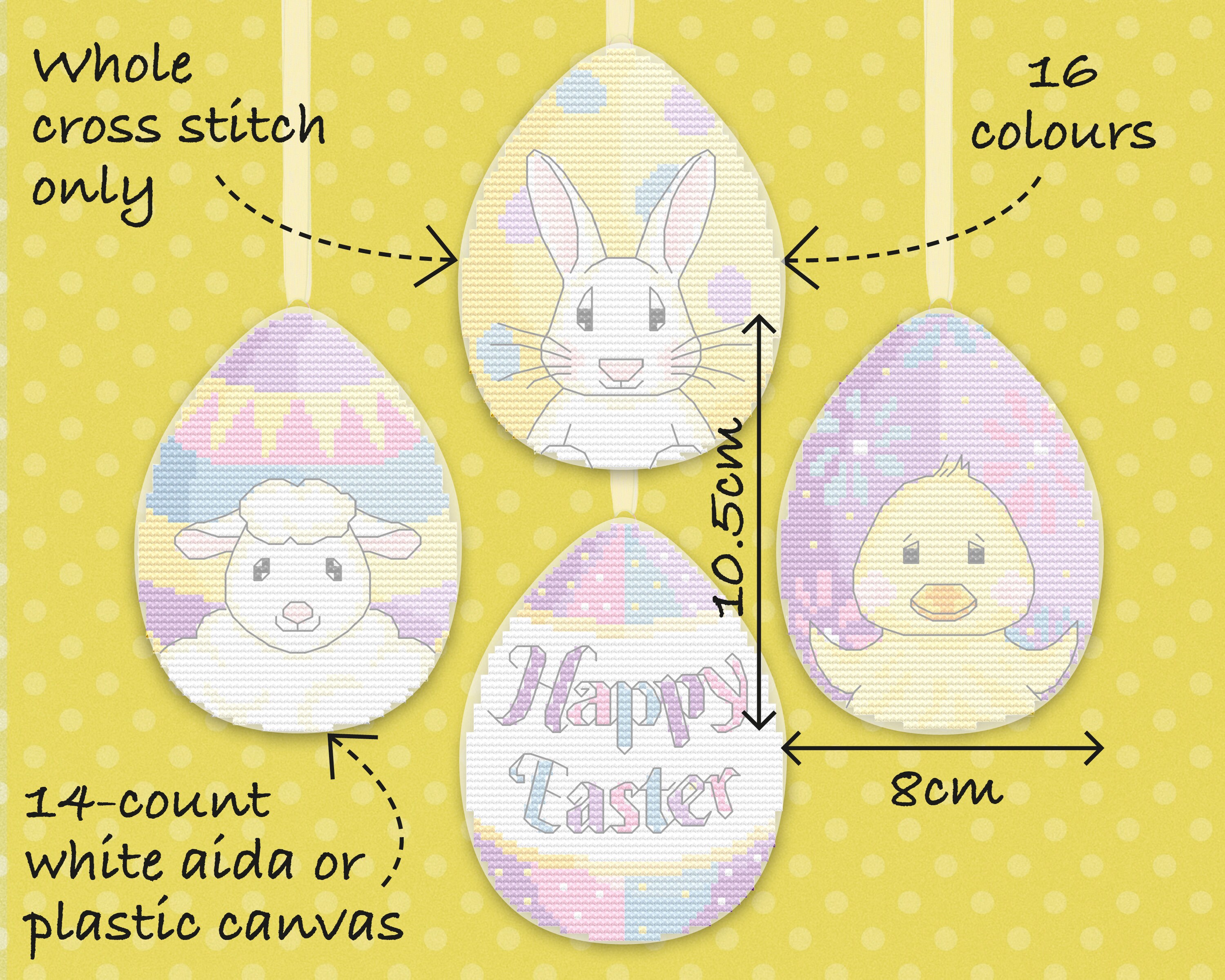 Easter Egg Ornaments Cross Stitch Pattern - Instant Download PDF - Etsy