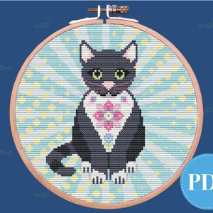 Cat cross stitch pattern (PDF - instant download)
