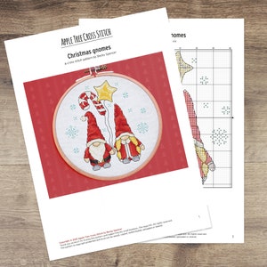 Christmas gnome cross stitch pattern, cute gnome cross stitch pattern instant download PDF image 3