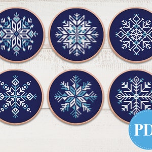 Snowflake cross stitch patterns | PDF instant download