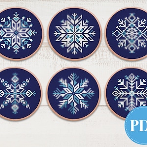 Snowflake cross stitch patterns | PDF instant download