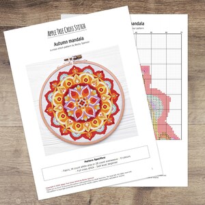 Mandala Autumn/Fall cross stitch pattern instant download PDF image 3