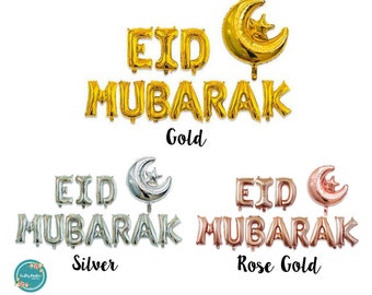 Eid Mubarak Foil Letter Balloons
