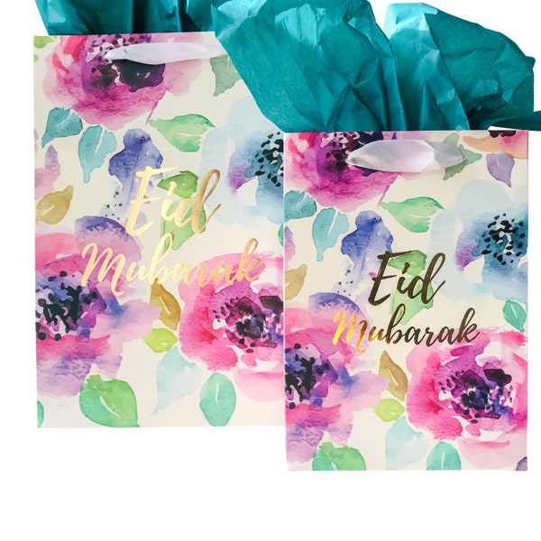 Floral and Gold Eid Gift Bags