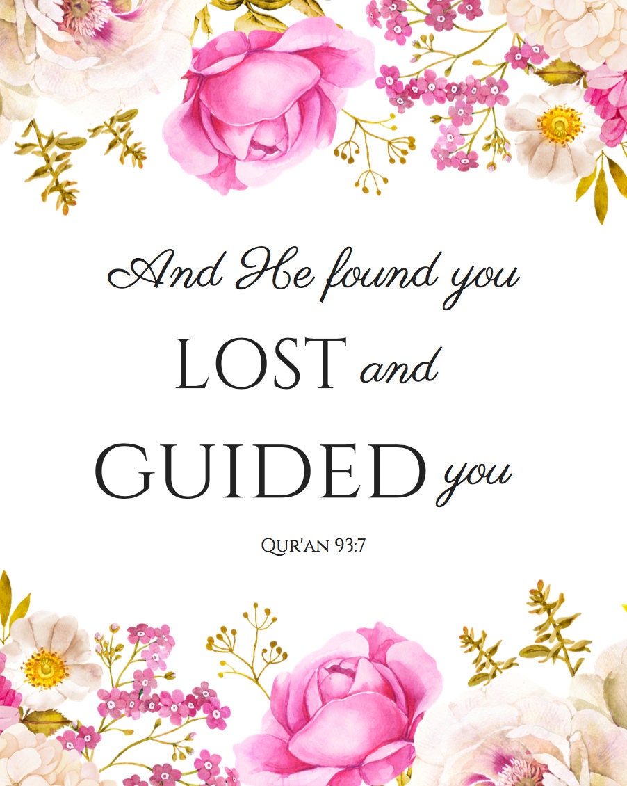 Islamic Art Print He Found You Lost and Guided You | Etsy