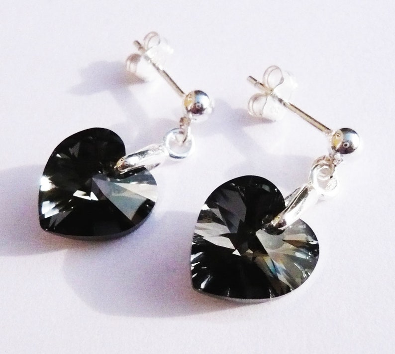 925 Sterling Silver Earrings STAR Silver Night 20mm Crystals from Swarovski®