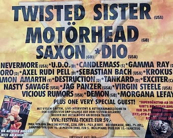 Motorhead - Dio - Saxon - Candlemass - Twisted Sister -Krokus - Gama Ray -Nasty Savage -Exciter- Bang Your Head Poster