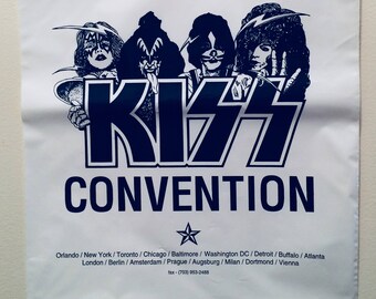 Vintage - Convenção KISS 1990 - Sacola de compras de plástico - Raro