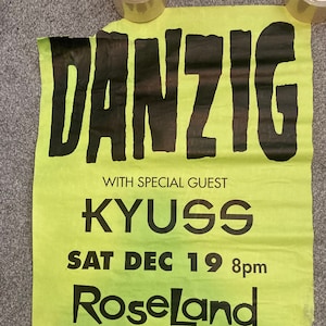 Vintage - Danzig/ Kyuss 1992 Ausstellungsplakat - Roseland NYC - Original